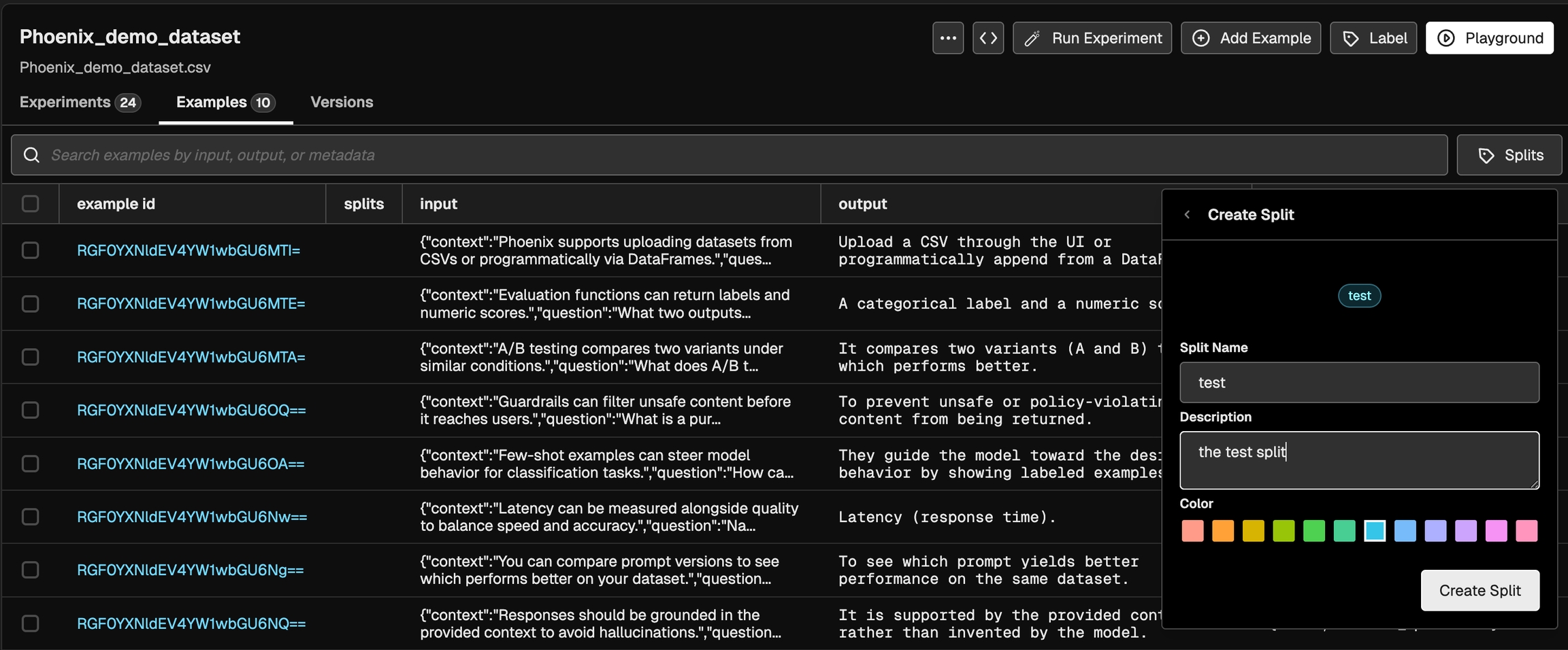 Split creation complete