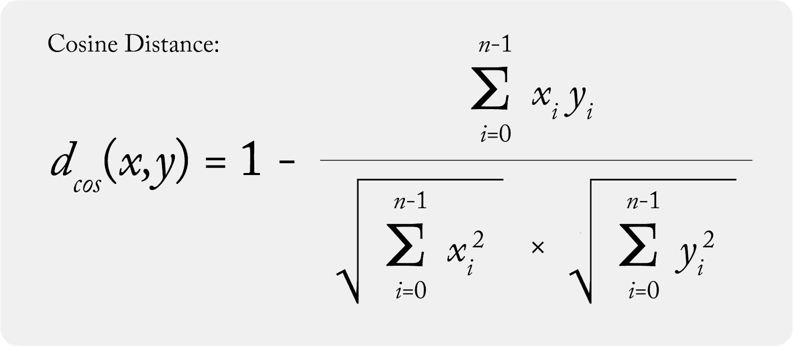 consine distance equation for embedding drift