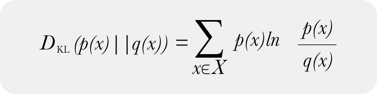 KL divergence discrete form math