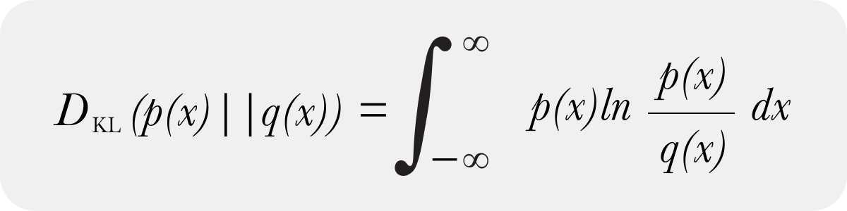 Equation for calculating continuous form of KL divergence