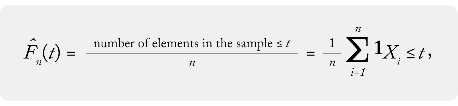 Kolmogorov Smirnov ks test equation