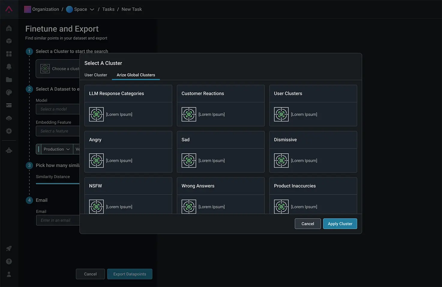 Export for Fine-Tuning