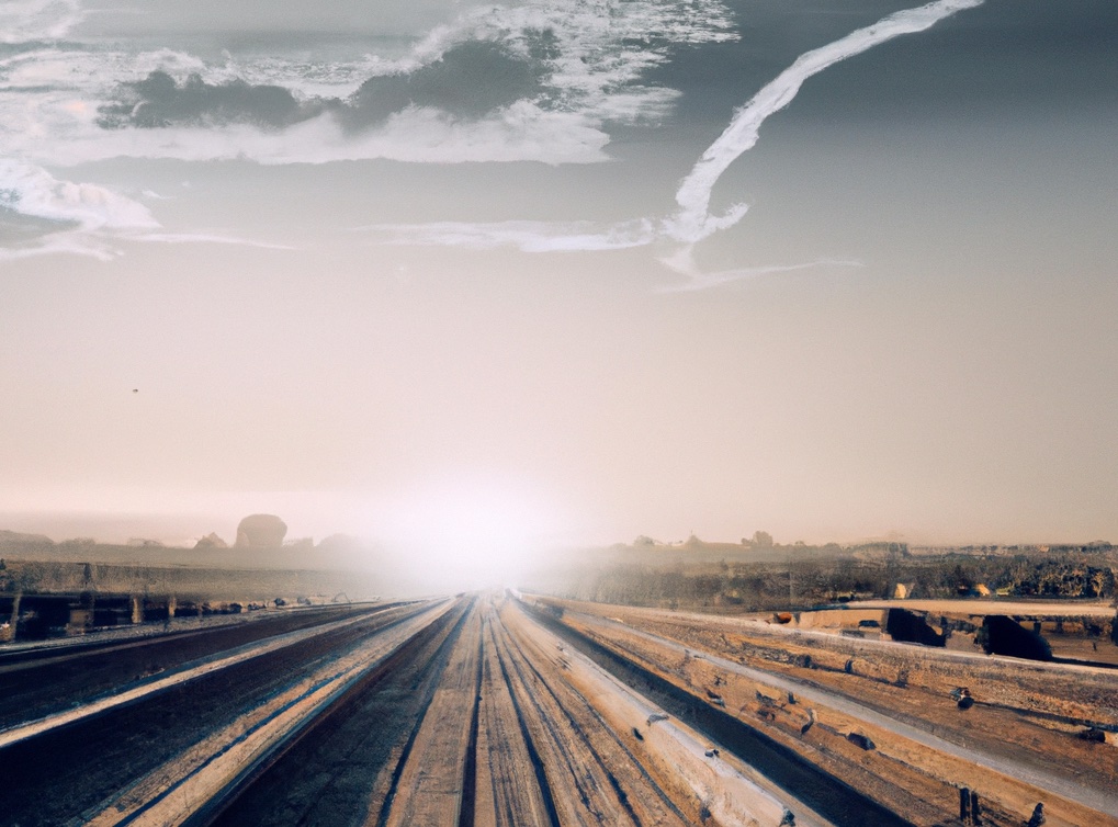 sunset over rails