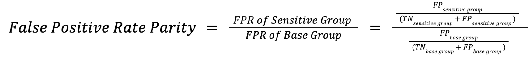 false postive rate parity how to calculate