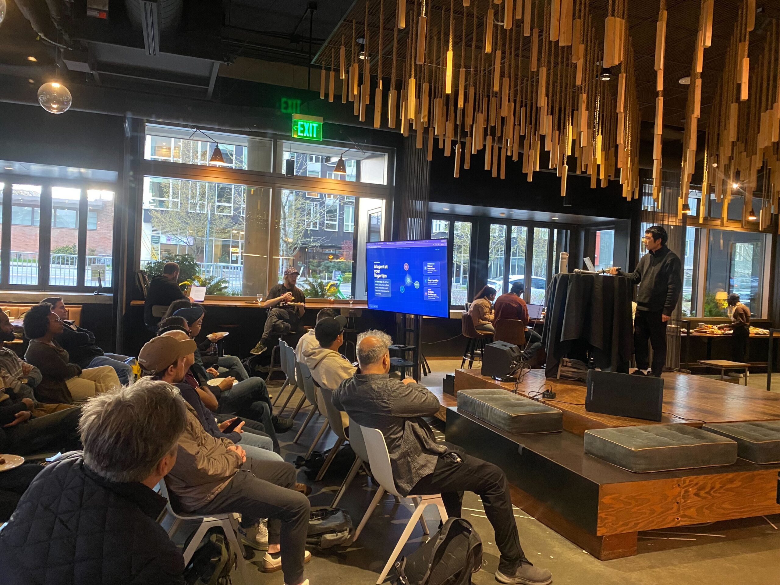 Chi Wang presenting at Arize Builders Seattle