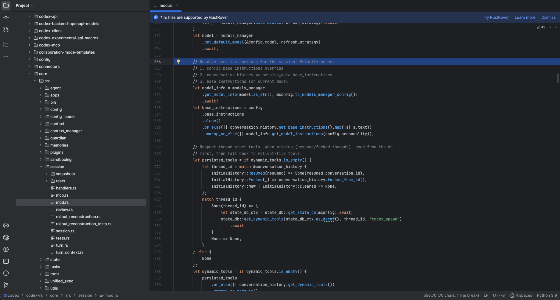 Codex CLI Example of Runtime Logic Instructions
