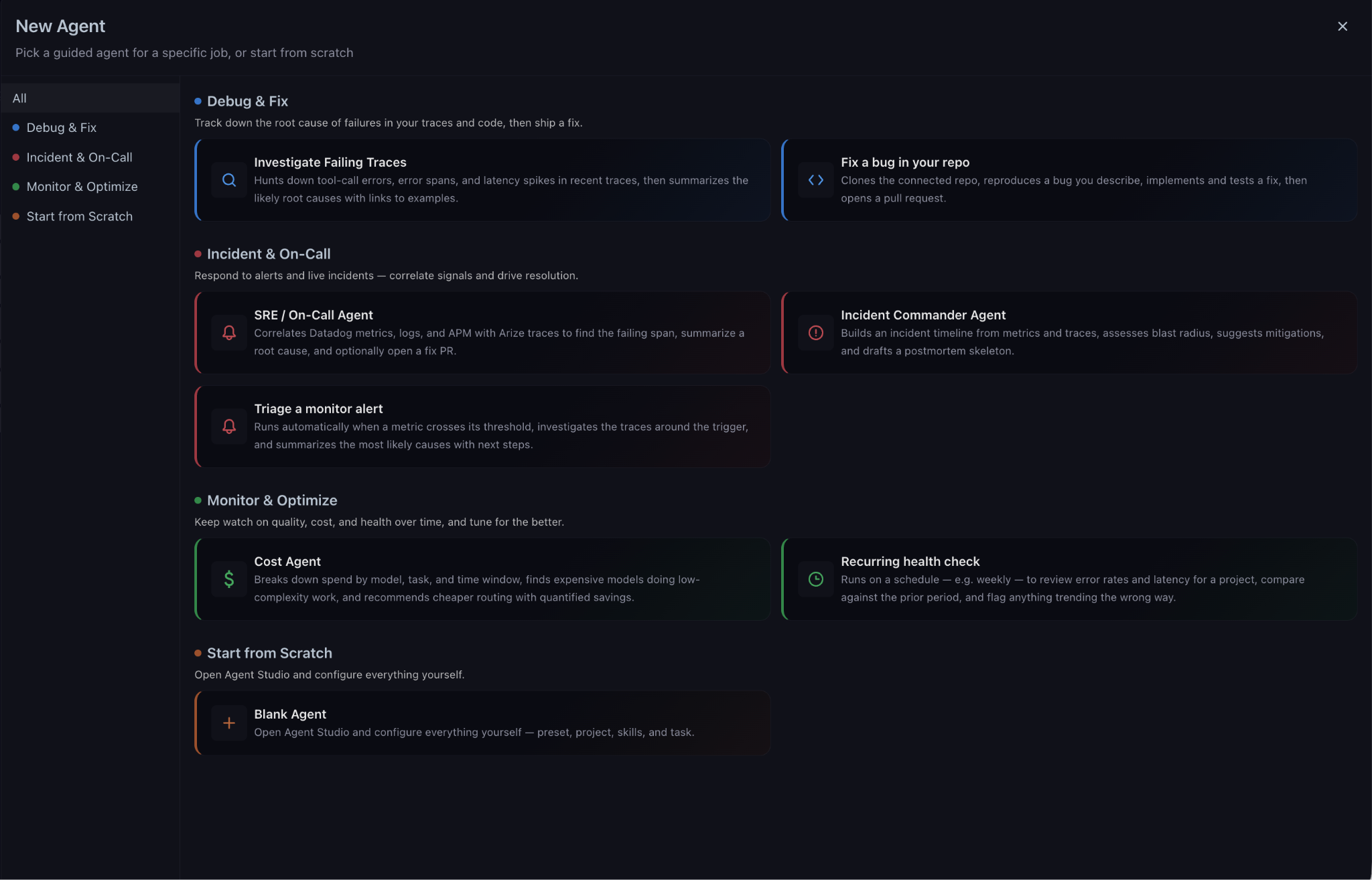 Managed Agents in Arize AX investigating failing traces and proposing pull requests