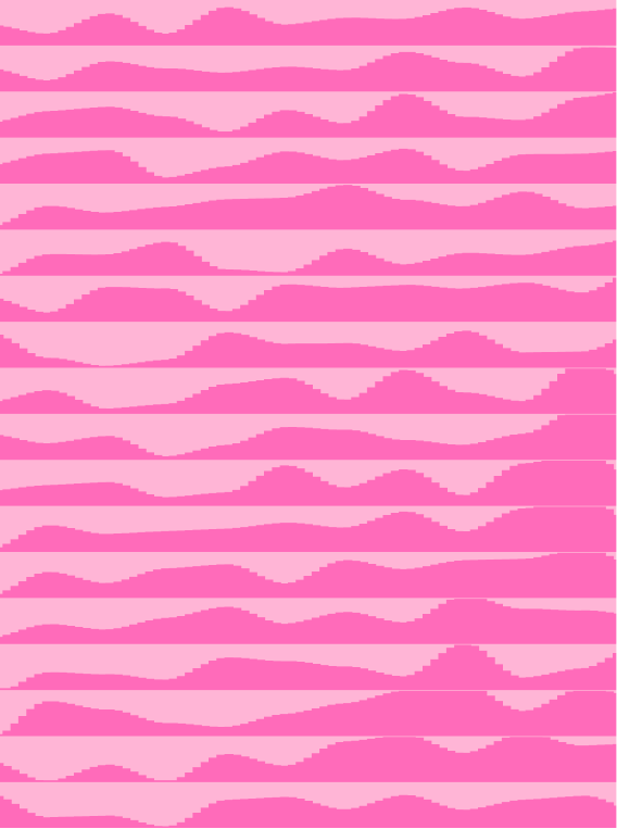 Layered pink wave bands on light pink