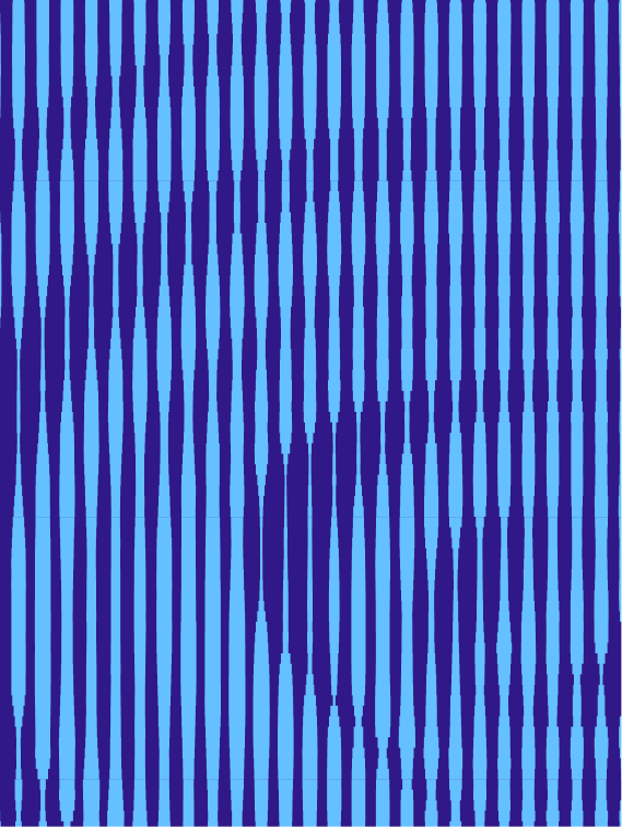 Wavy violet and light blue vertical stripes