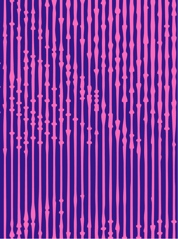 Pink beaded vertical lines on violet