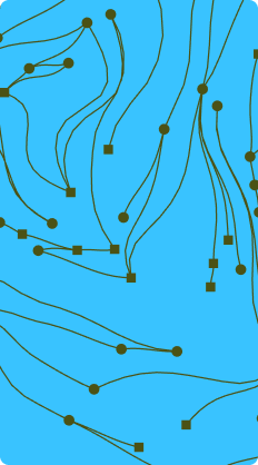 Dark olive contour lines on bright blue